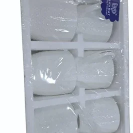 White Ceramic Tea Cup Set 6Pcs