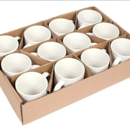 White Ceramic Mugs 12Pcs