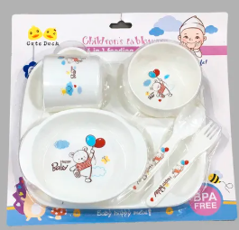 Cute Duck 6-In-1 Children’s Tableware Feeding Set