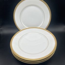 White Porcelain Plate With A Gold Rim 12Pcs