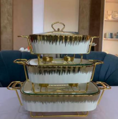 Ceramic Buffet Food Warmer Casserole Set