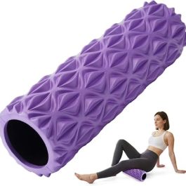 Grid-Patterned Exercise & Massage Foam Roller.