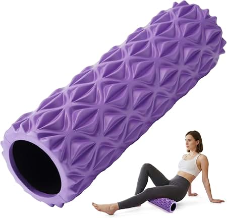 Grid-Patterned Exercise & Massage Foam Roller.