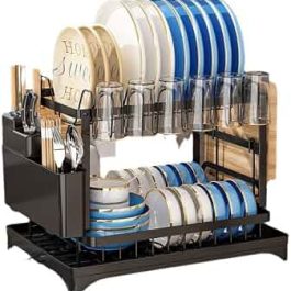 2-Tier Multifunctional Dish And Bowl Drying Rack