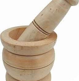 Wooden Mortar And Pestle