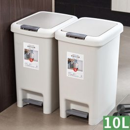 10-Liter Plastic Double-Opening Dustbins