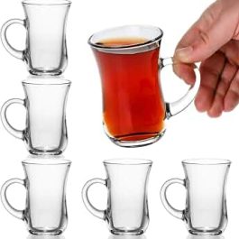 Clear Glass Tea Mugs 6 Pieces