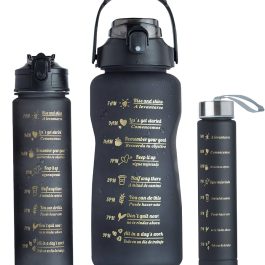 Black Motivational Water Bottle