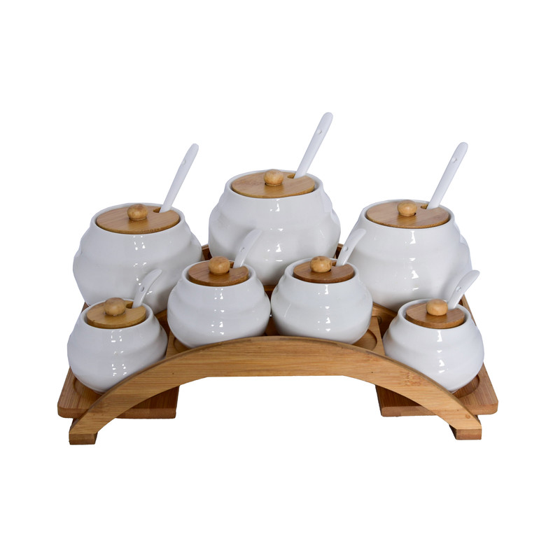 7-Piece Ceramic And Porcelain Spice Set